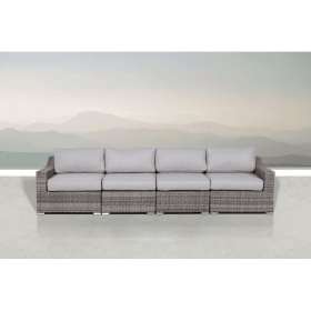 Fully Assembled 4-Piece Rattan Sectional Seating Set with Cushions