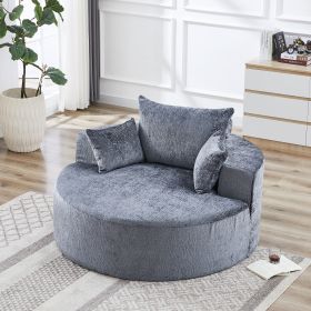 55''L Chenille Sponge single sofa,No Assembly Required,Fluffy Modern Sleeper Chair for Living room, Bedroom