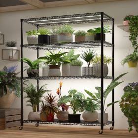 Heavy Duty Storage Shelves 46.06" W Wire Shelving Unit with Wheels 800LBS NSF Metal Shelves for Storage Adjustable Garage Storage Rack Pantry She