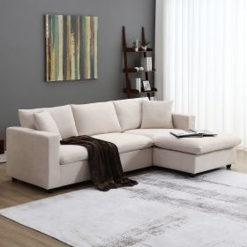 [VIDEO]101*66" Modern Sectional Sofa with Throw Pillows,Cloud L-shaped Couch Set with Wide Seat