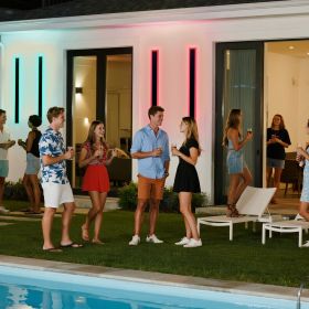 Outdoor Wall Lights, 2 Pack, 39.4 Inch Long RGB Modern Exterior Wall Sconce Light Fixtures, 2700K-6000K, IP65 Waterproof Anti-Rust